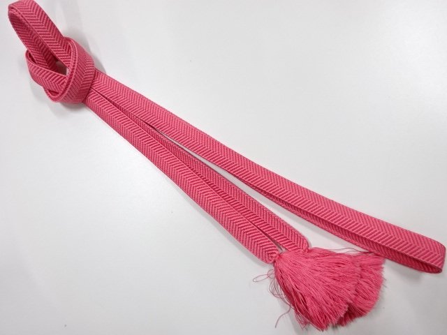 JAPANESE KIMONO / HAND-TIED OBIJIME CORD / SILK